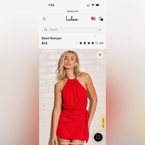 Take Us Out Red Tie-Back Faux Wrap Skort Romper - Lulus Size M